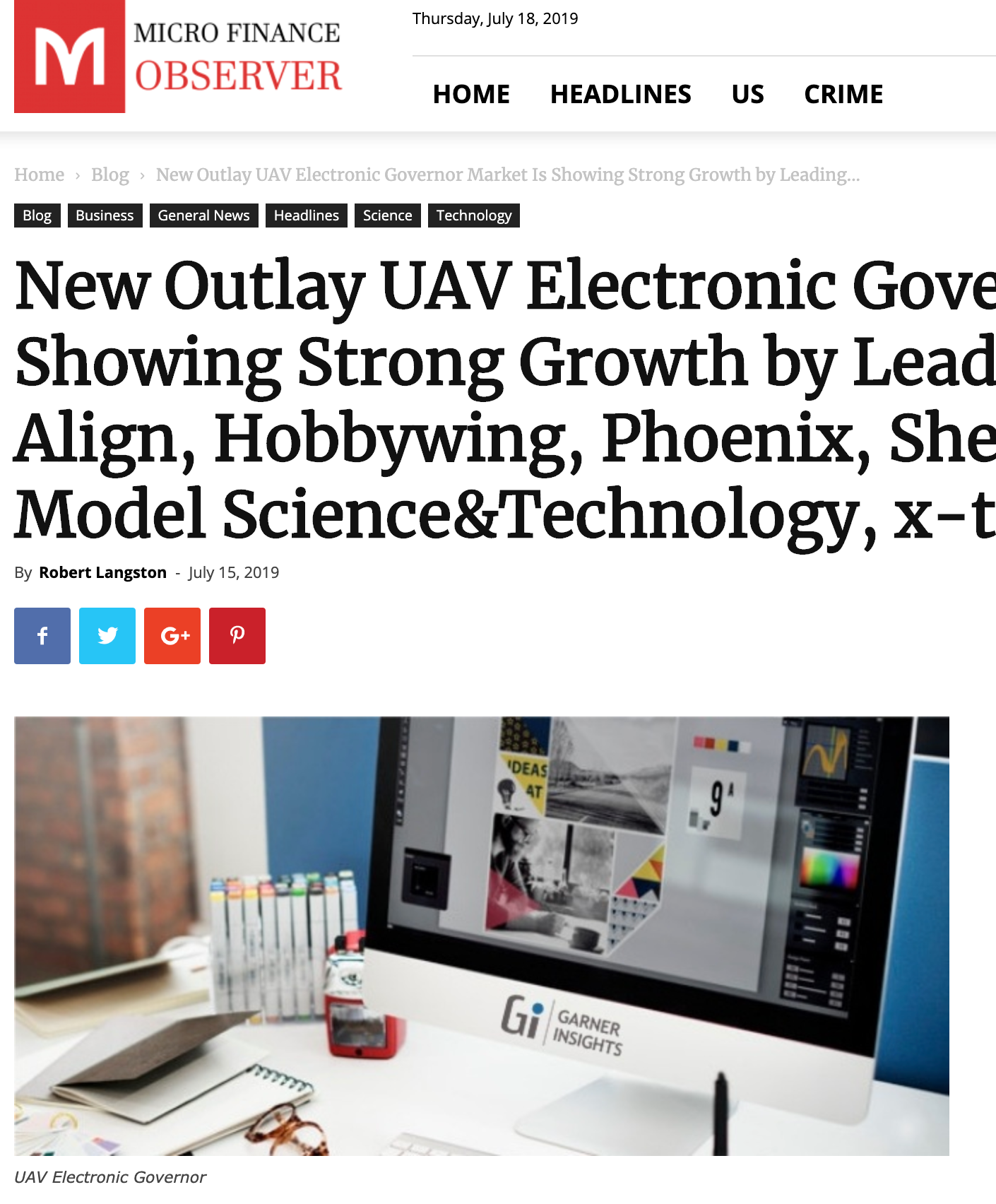 NEWS: A UAV Electronic Governor Market Research Report